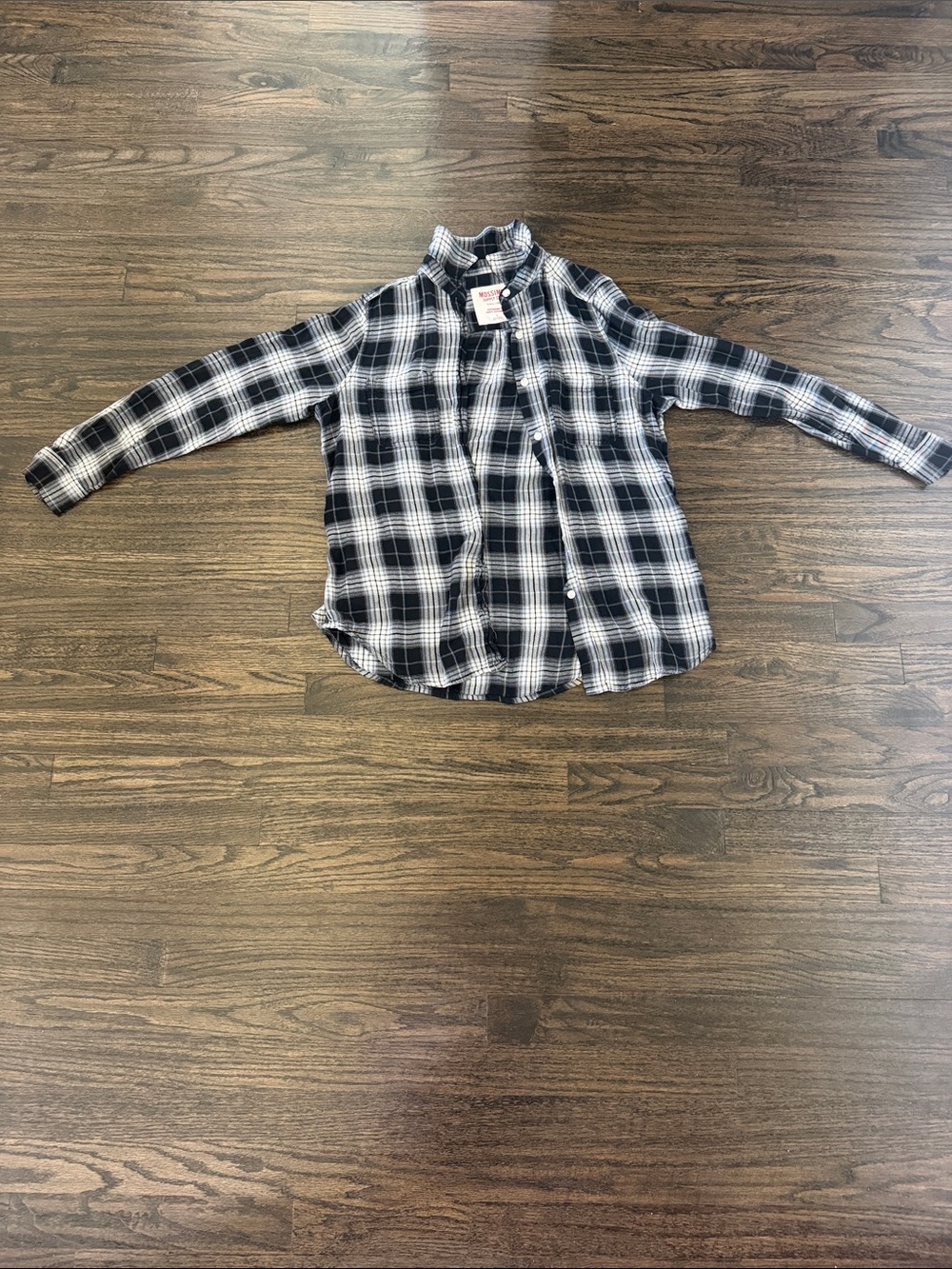 Mossimo Supply Co. Black and White Plaid Button-Down Shirt